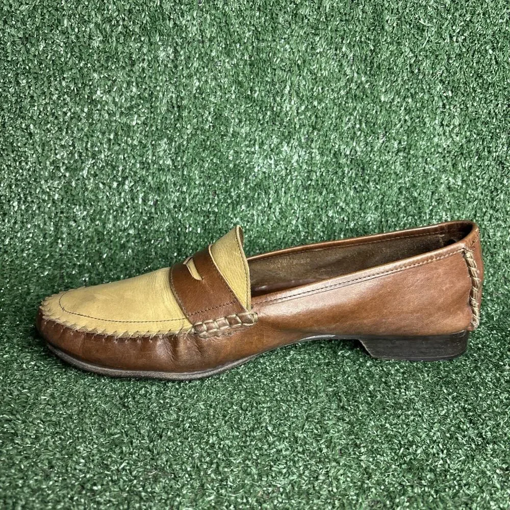 Bragano Cole Haan Shoes Mens Size 13 M Brown / Tan Leather Slip On Penny Loafers